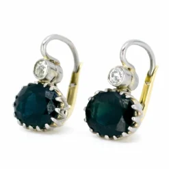 Boucles d'oreilles saphirs diamants