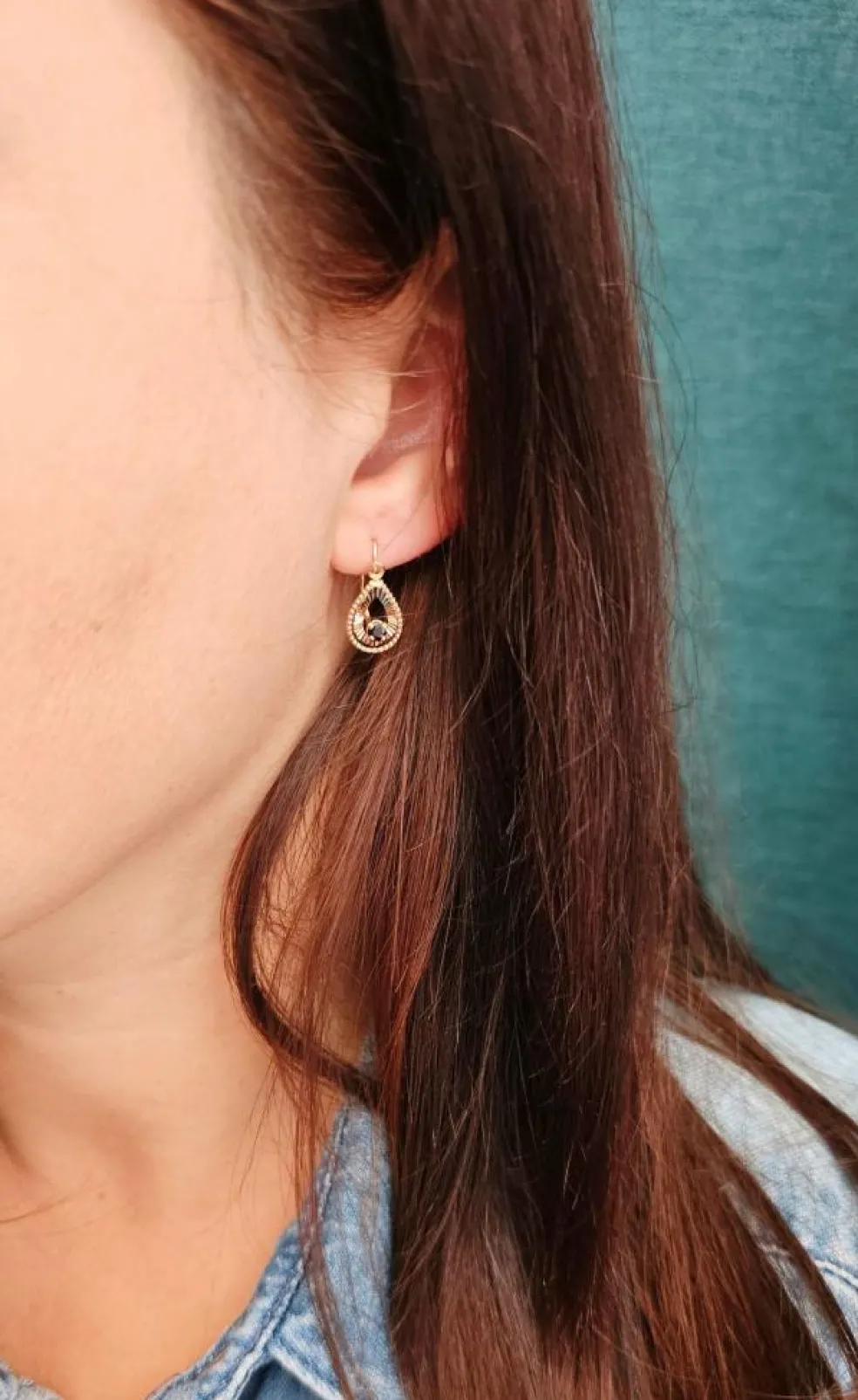 Boucles d'oreilles saphirs or rose