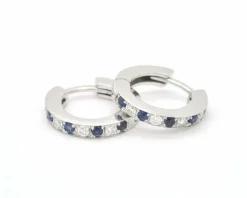 Boucles d'oreilles saphirs et diamants