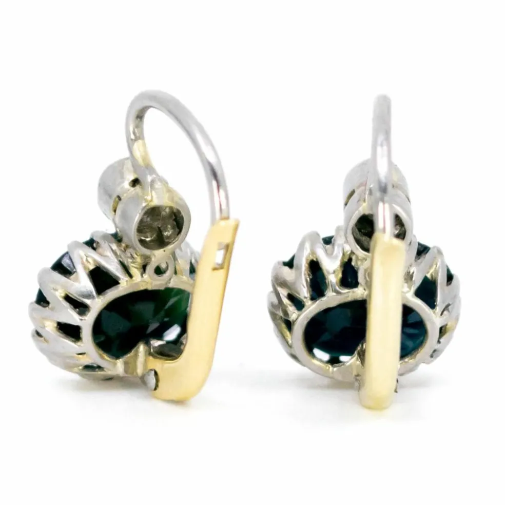 Boucles d'oreilles saphirs diamants
