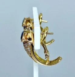 Boucles d’oreilles Saphirs navettes Diamants
