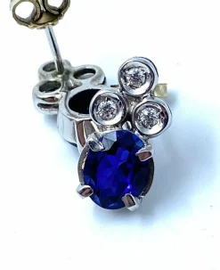 Boucles d'oreilles Saphirs Diamants