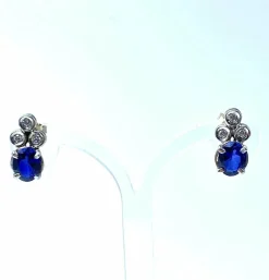Boucles d'oreilles Saphirs Diamants