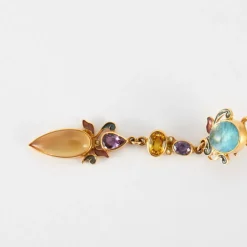 Boucles d'oreilles saphirs multicolore signées Percossi Papai