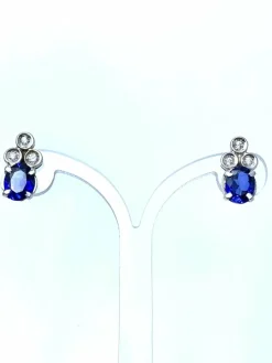 Boucles d'oreilles Saphirs Diamants
