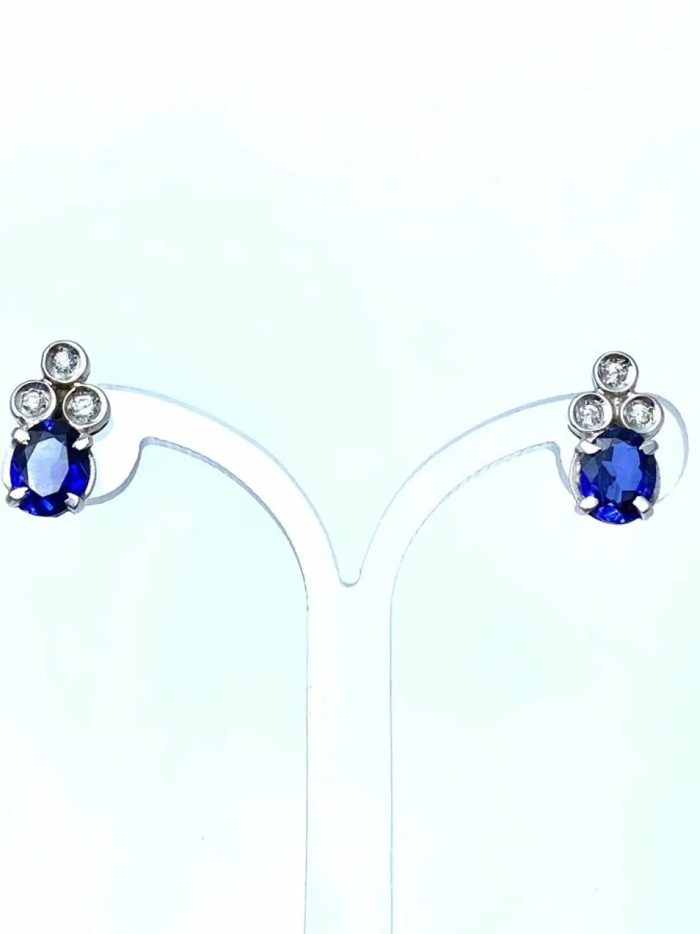 Boucles d'oreilles Saphirs Diamants