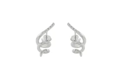 Boucles d'oreilles spirales en or blanc et diamants