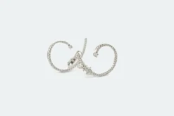 Boucles d'oreilles spirales en or blanc et diamants