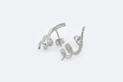 Boucles d'oreilles spirales en or blanc et diamants
