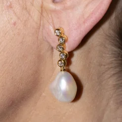 Boucles d'oreilles STILL avec perles et diamants
