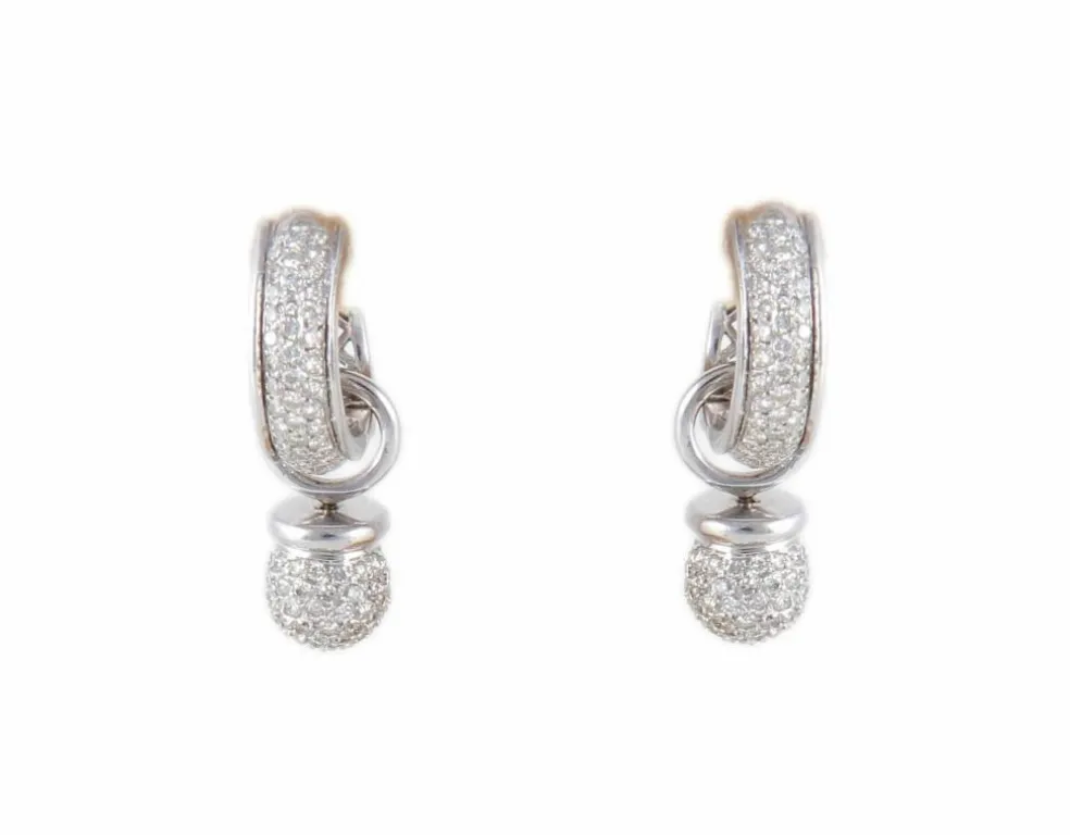 BOUCLES D'OREILLES "STONE" OR & DIAMANTS