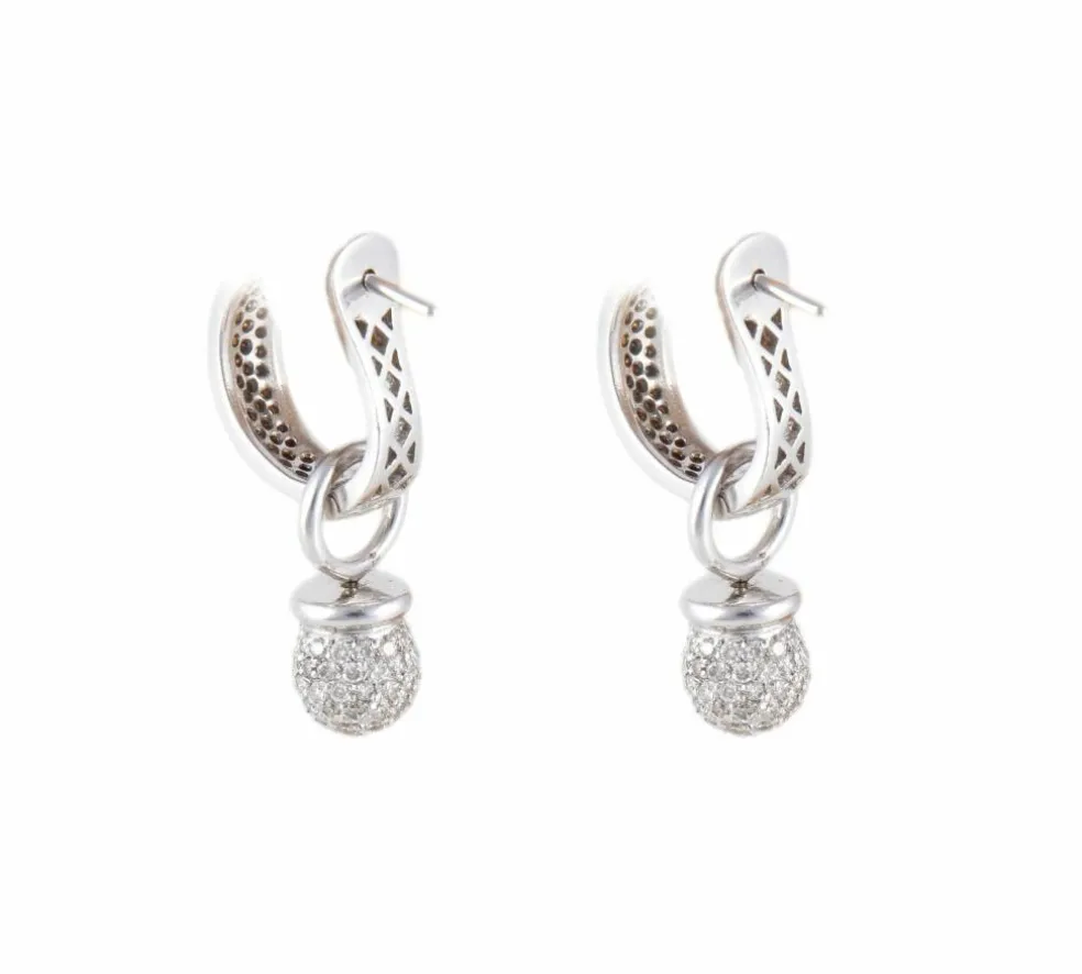 BOUCLES D'OREILLES "STONE" OR & DIAMANTS