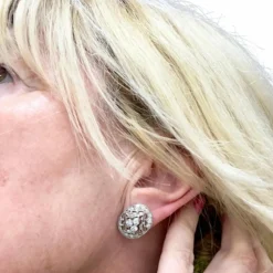 Boucles d'oreilles style Art Déco platine, diamants