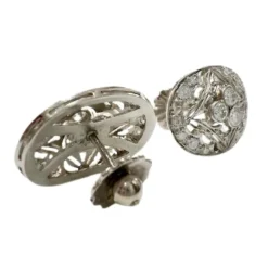 Boucles d'oreilles style Art Déco platine, diamants