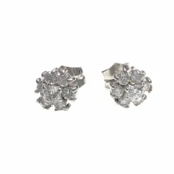 Boucles d'oreilles style or 18 ct avec diamants
