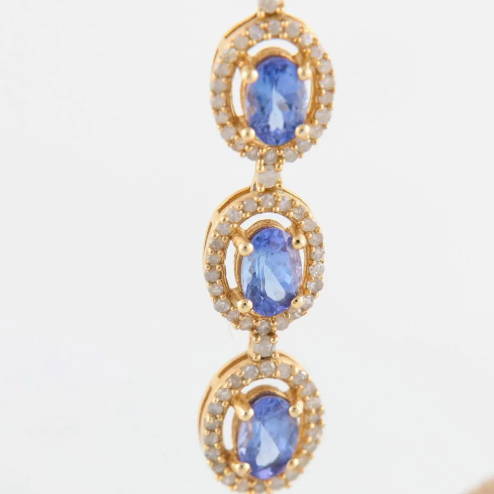 Boucles d'oreilles Tanzanites et Diamants
