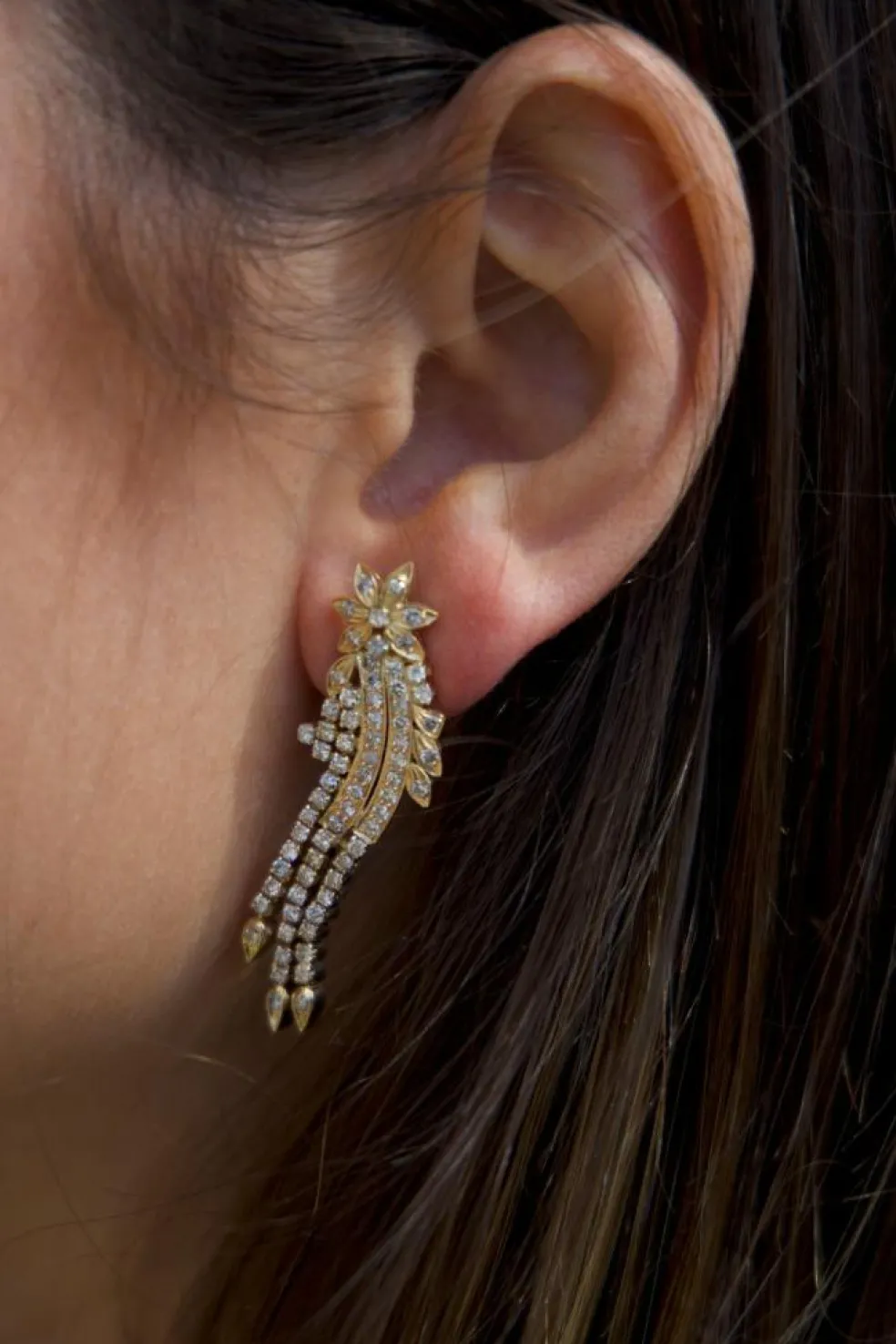 Boucles d'oreilles étoile Or jaune Diamant
