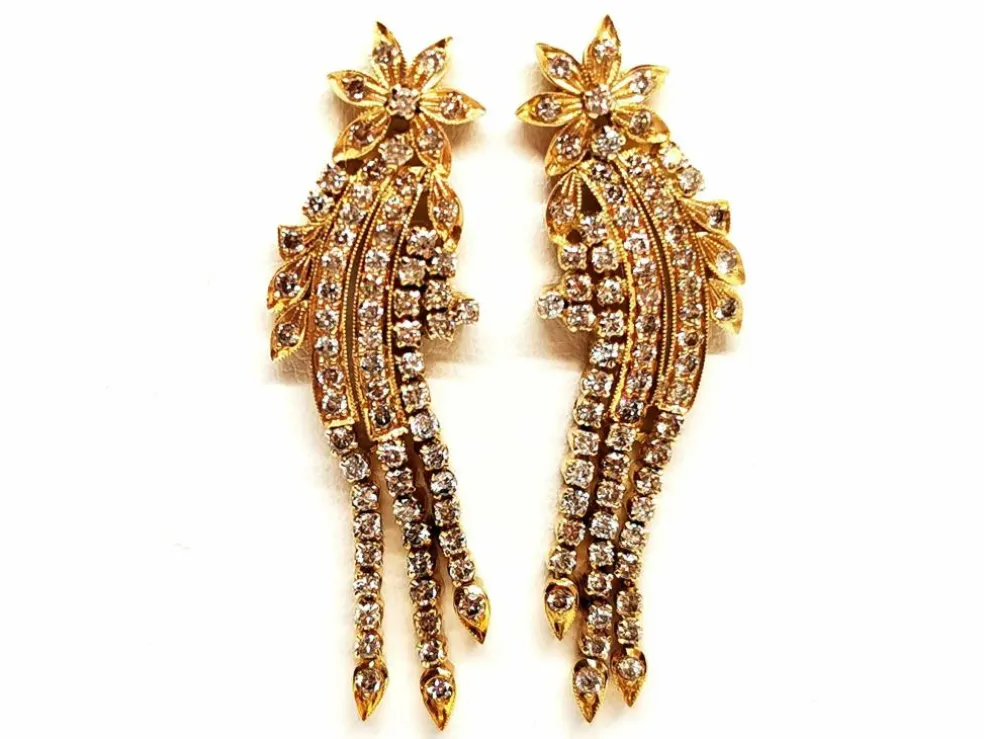 Boucles d'oreilles étoile Or jaune Diamant