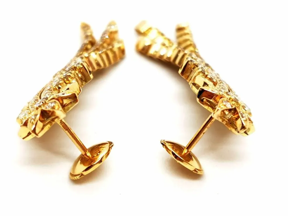 Boucles d'oreilles étoile Or jaune Diamant