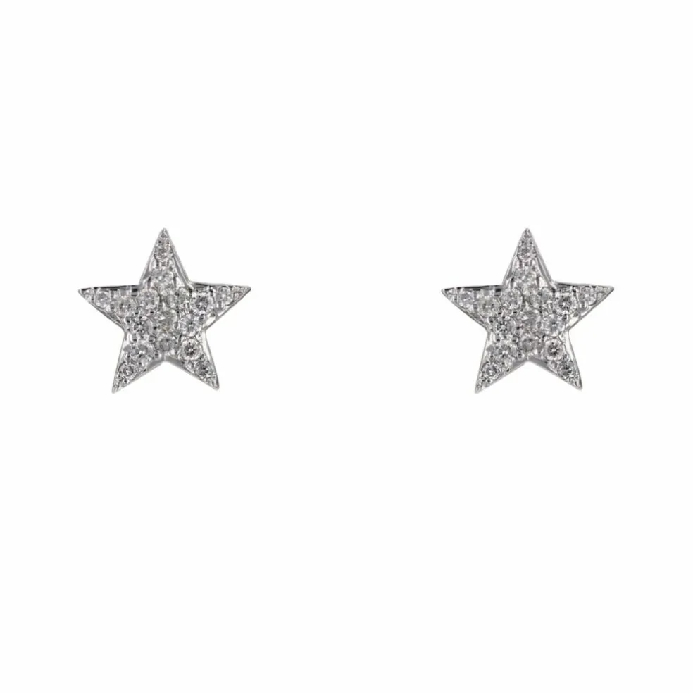 Boucles d'oreilles étoiles diamants or blanc