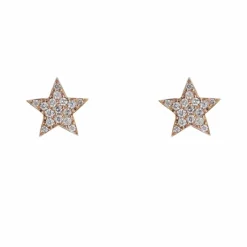 Boucles d'oreilles étoiles diamants or rose