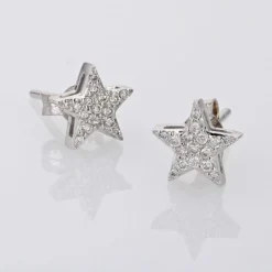 Boucles d'oreilles étoiles diamants or blanc