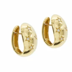 Boucles d'oreilles étoiles Or jaune Diamants