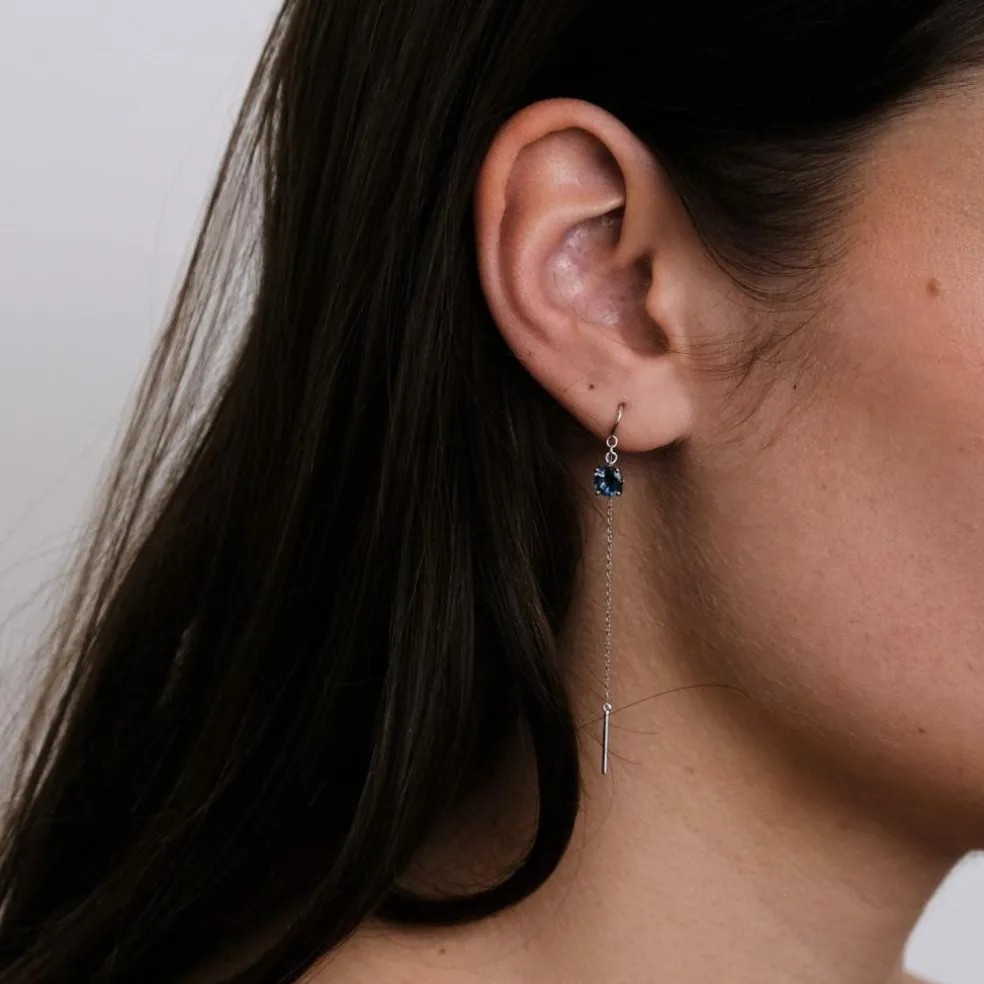 Boucles d'oreilles Topazes bleues
