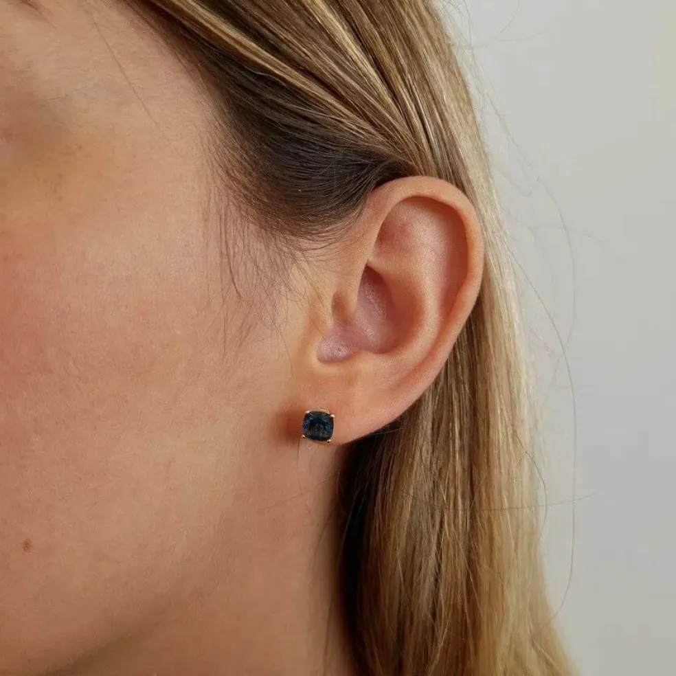 Boucles d'oreilles topazes blue London or jaune