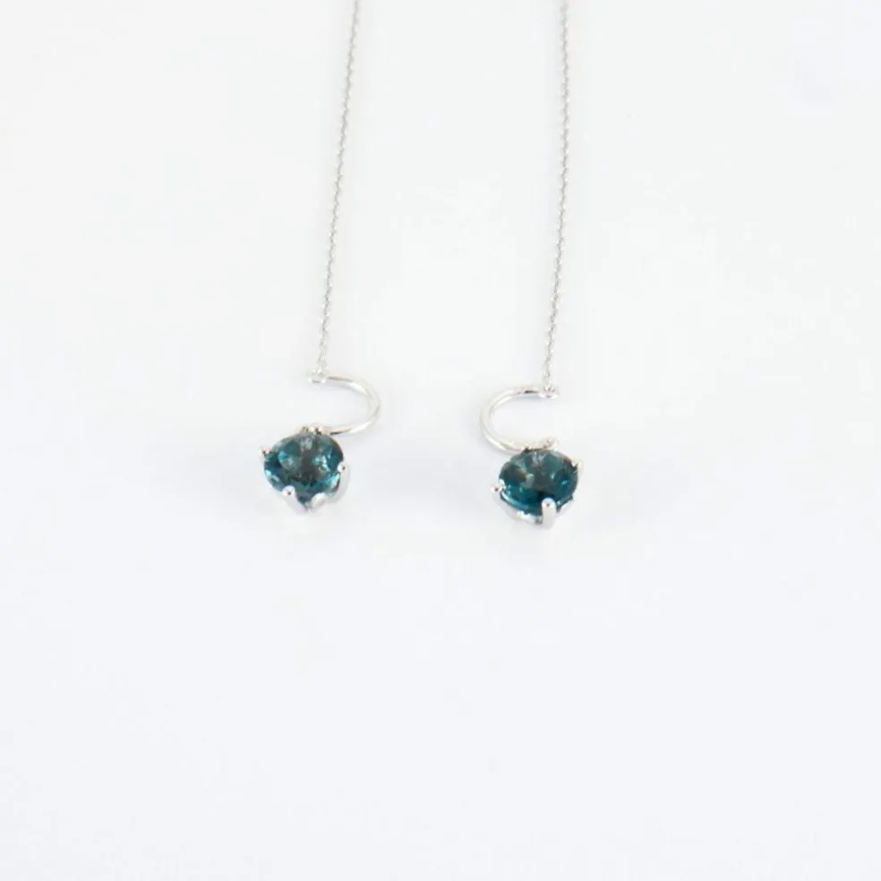 Boucles d'oreilles Topazes bleues