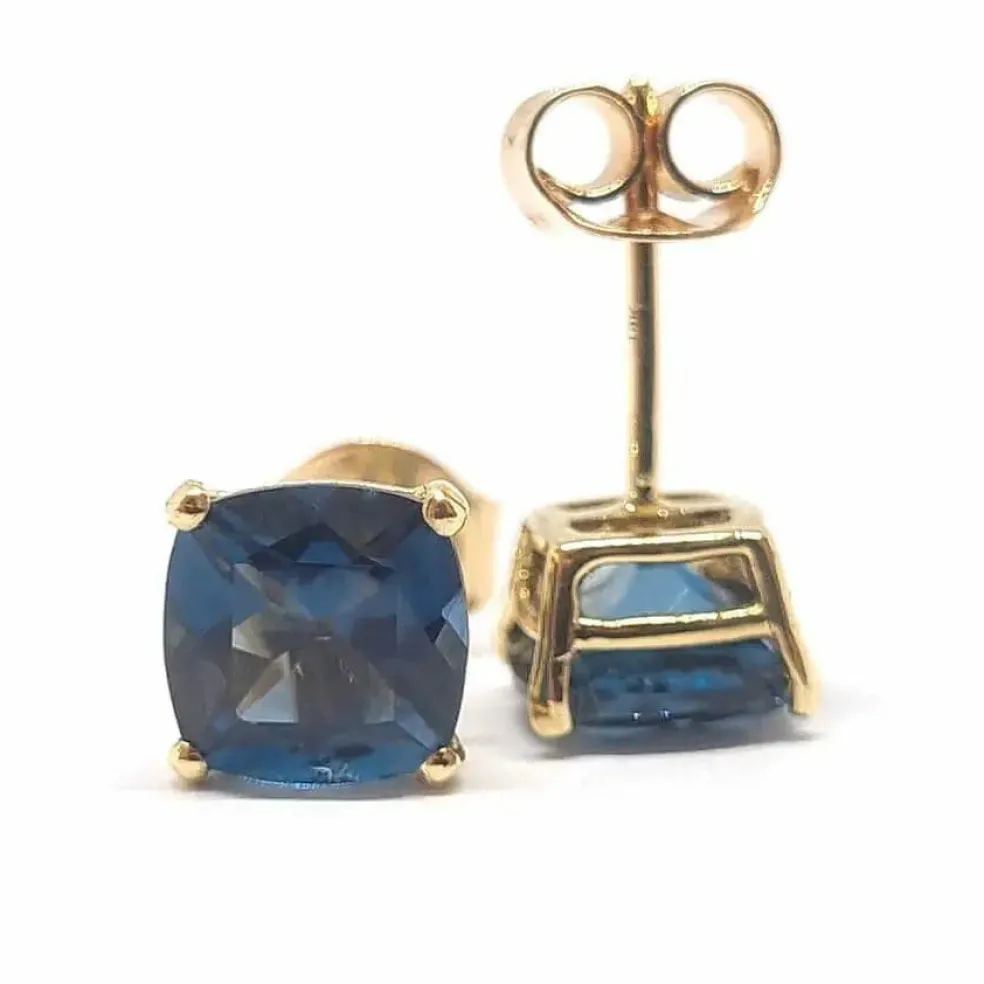 Boucles d'oreilles topazes blue London or jaune