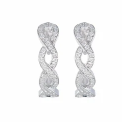 Boucles d'oreilles Torsade or blanc et diamants