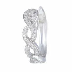 Boucles d'oreilles Torsade or blanc et diamants