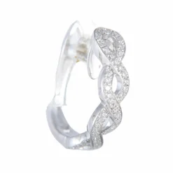 Boucles d'oreilles Torsade or blanc et diamants
