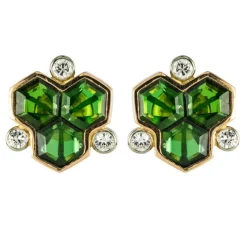 Boucles d'oreilles tourmalines et diamants