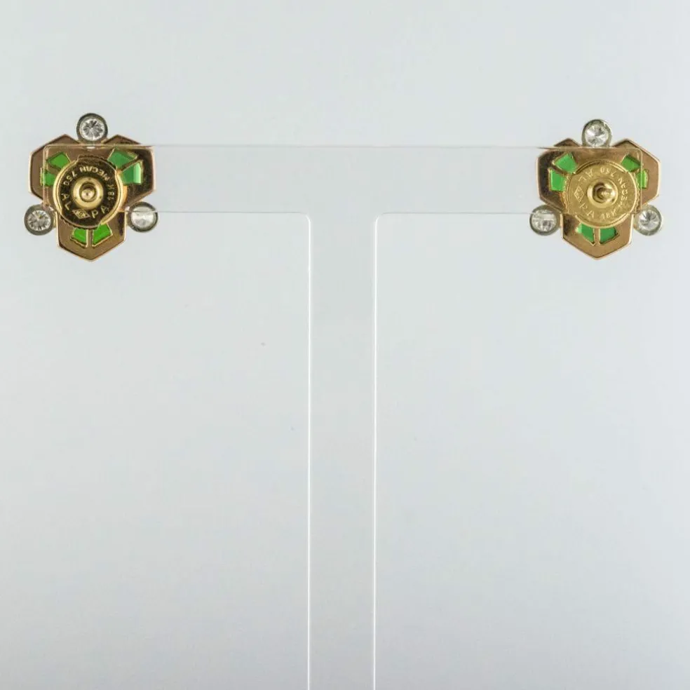 Boucles d'oreilles tourmalines et diamants