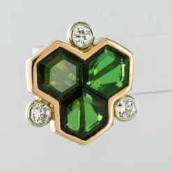 Boucles d'oreilles tourmalines et diamants