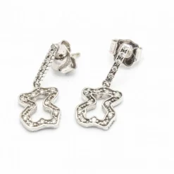 Boucles d'oreilles TOUS Or blanc et diamants.