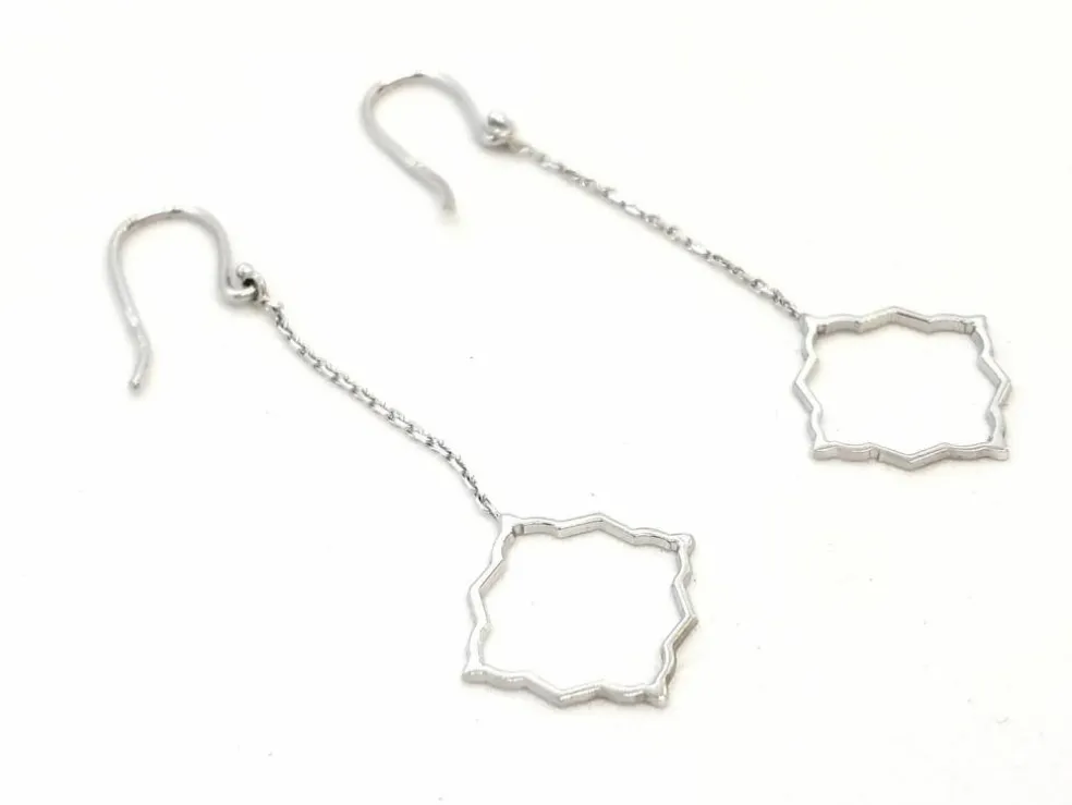 Boucles d'oreilles Transparence Or blanc