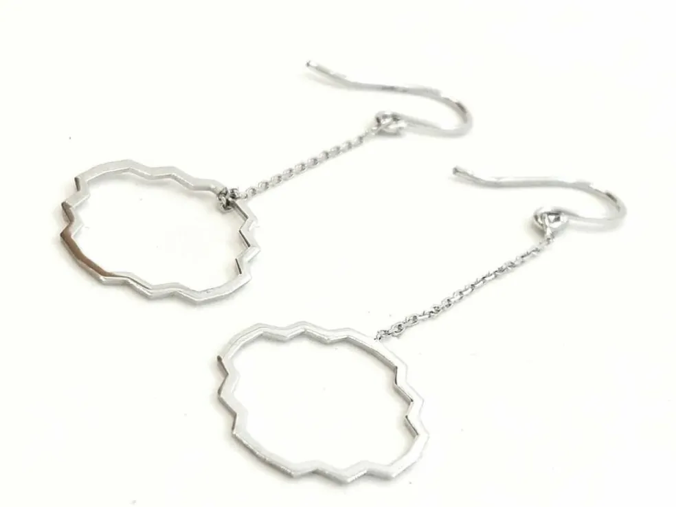 Boucles d'oreilles Transparence Or blanc