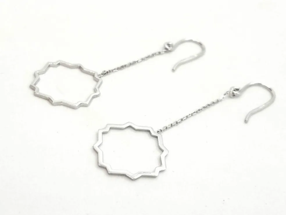 Boucles d'oreilles Transparence Or blanc