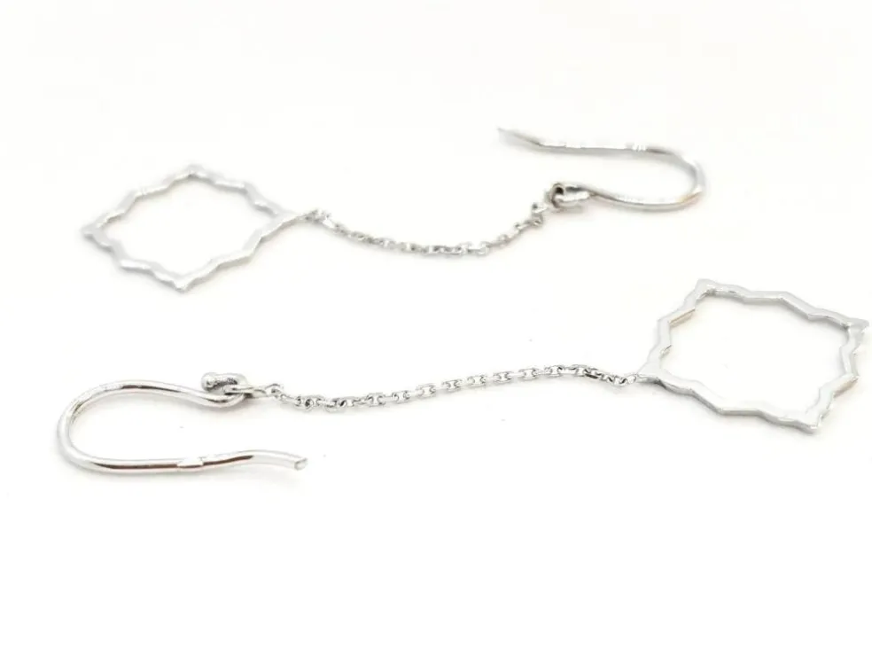 Boucles d'oreilles Transparence Or blanc