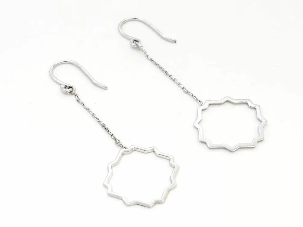 Boucles d'oreilles Transparence Or blanc
