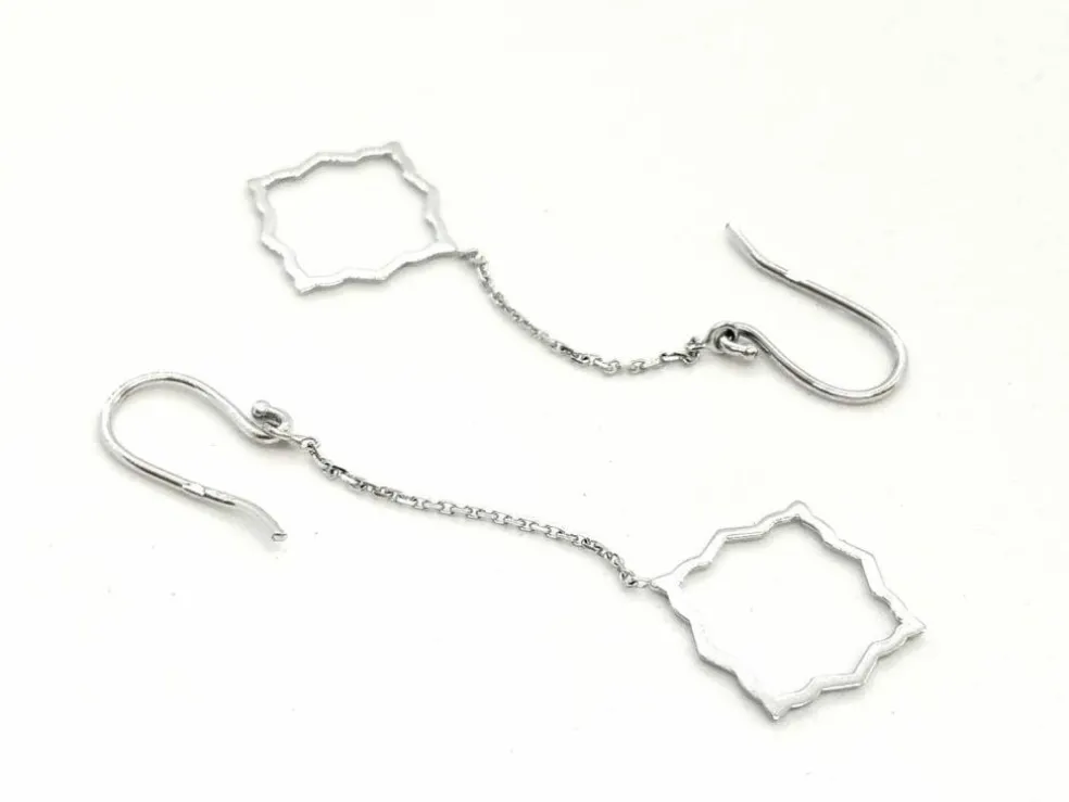 Boucles d'oreilles Transparence Or blanc
