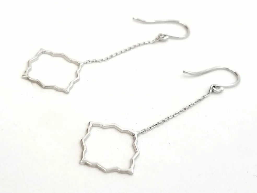 Boucles d'oreilles Transparence Or blanc