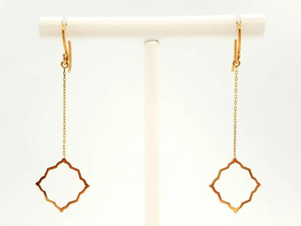 Boucles d'oreilles Transparence Or rose