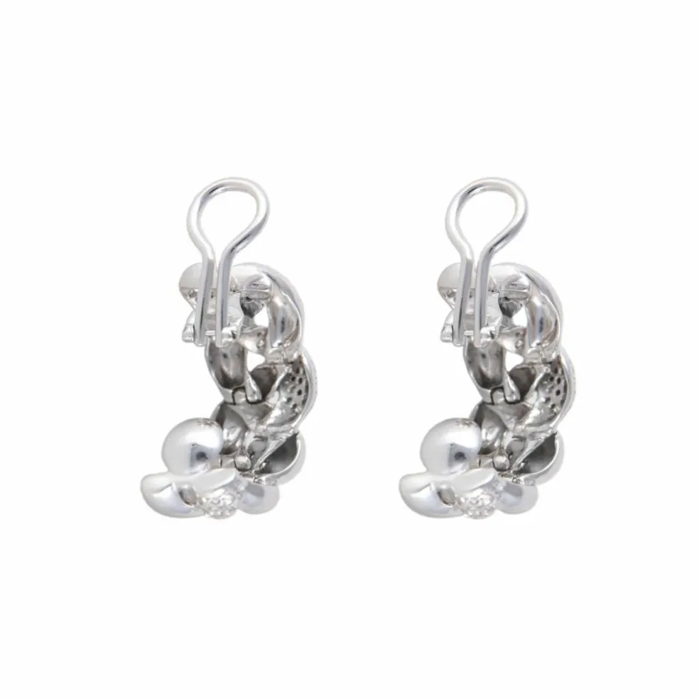 BOUCLES D'OREILLES "TRESSEES" OR & DIAMANTS