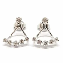 Boucles d'oreilles triangle diamants or blanc