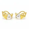 Boucles d'oreilles Triangle 2 Ors Diamants