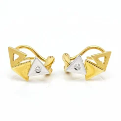 Boucles d'oreilles Triangle 2 Ors Diamants